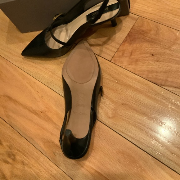 Franco Sarto Black Leather Slingback Heels - Picture 9 of 12